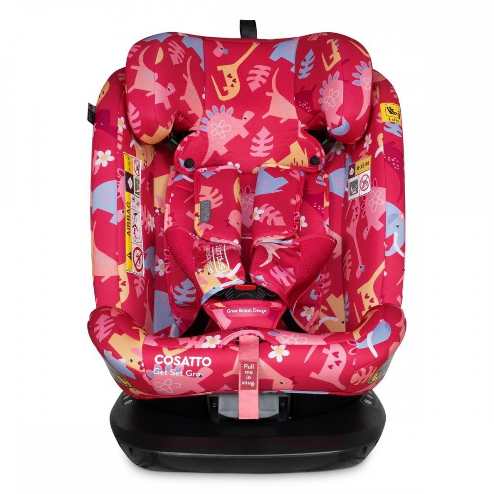 COSATTO Scaun auto Get Set Gro Dino Delite I-Size Rotativ 360 Spatar si Tetiera reglabile Husa detasabila Isofix TopTether 40-150 cm