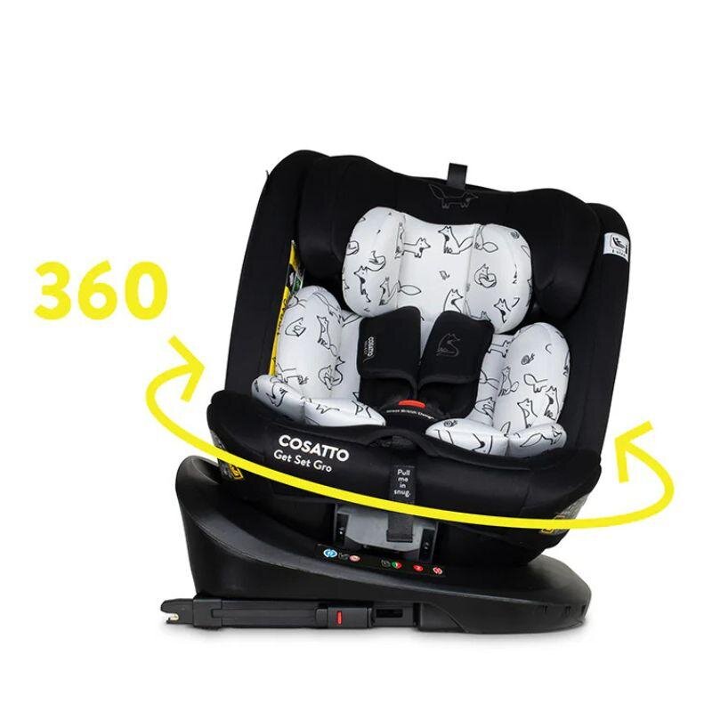 COSATTO Scaun auto Get Set Gro Foxed I-Size Rotativ 360 Spatar si Tetiera reglabile Husa detasabila Isofix TopTether 40-150 cm