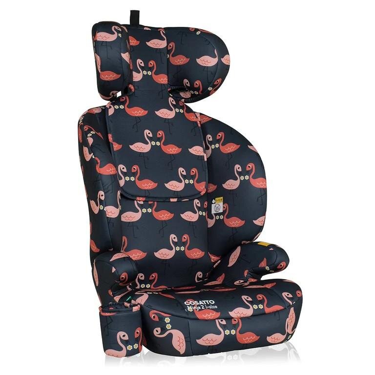 COSATTO Scaun auto Ninja 2 I-Size Pretty Flamingo cu isofix tetiera reglabila cotiere suport pahar husa lavabila