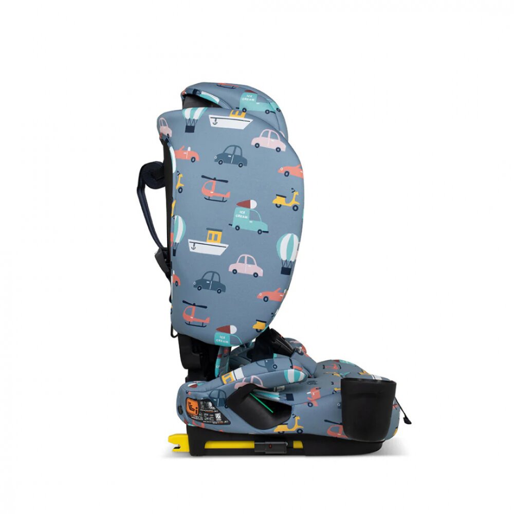 COSATTO Scaun auto pentru copii i-Size 76-150 cm On The Go Itchy Feet Sky cu sistem Isofix si Top-Tether pliere compacta geanta de transport