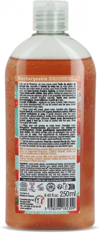 Coslys Gel de dus Bio calmant cu capsuni si rosii 250 ml