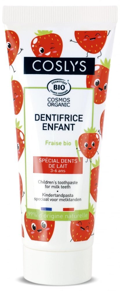 Coslys Pasta de dinti Bio pentru dinti de lapte 3-6 ani cu capsuni 50 ml