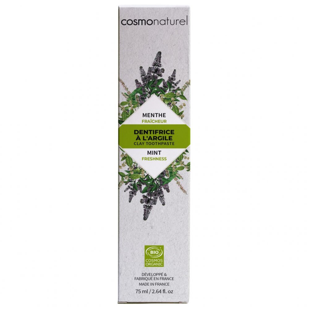 COSMO NATUREL Pasta de dinti bio pentru prospetime cu menta si argila 75 ml