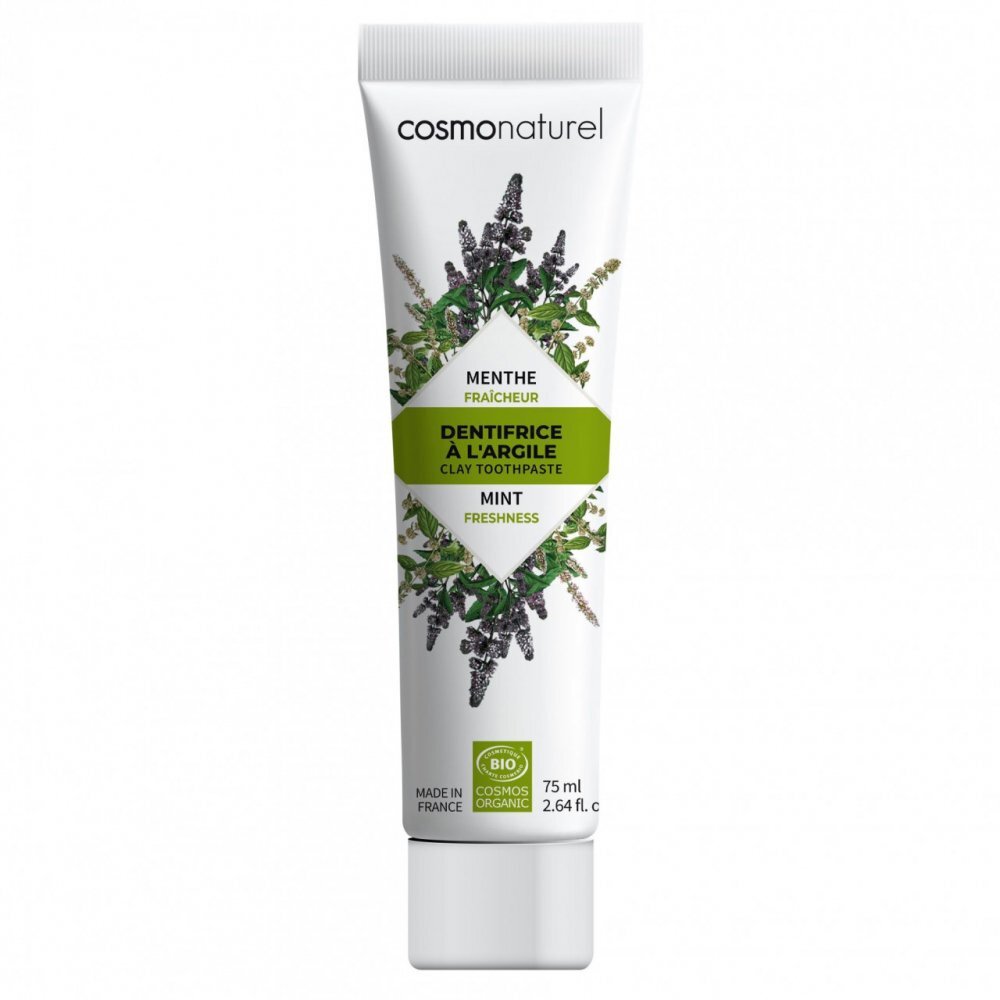 COSMO NATUREL Pasta de dinti bio pentru prospetime cu menta si argila 75 ml