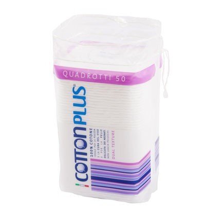 COTTON PLUS Dischete demachiante patrate 8x8 cm 50 bucpachet