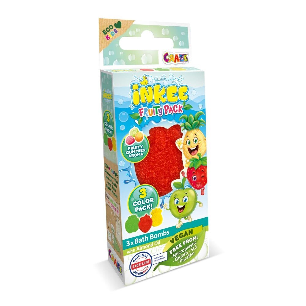 Craze Bombe de baie Inkee 3 bucati asortate in forma de fructe