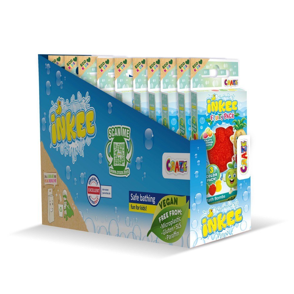 Craze Bombe de baie Inkee 3 bucati asortate in forma de fructe