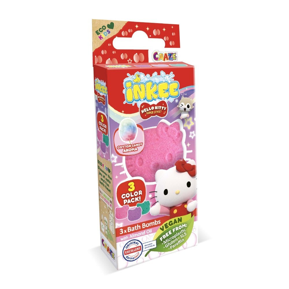 Craze Bombe de baie Inkee 3 bucati asortate in forma de Hello Kitty
