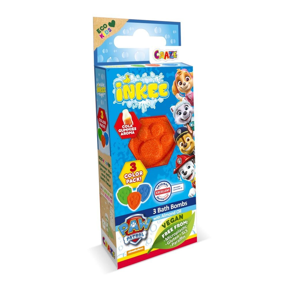 Craze Bombe de baie Inkee 3 bucati asortate in forma de labuta Paw Patrol
