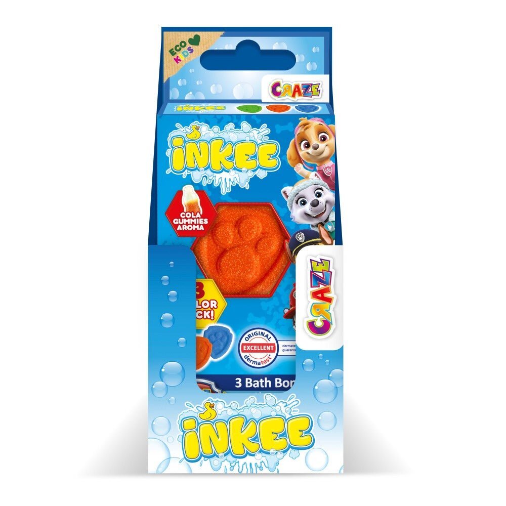 Craze Bombe de baie Inkee 3 bucati asortate in forma de labuta Paw Patrol