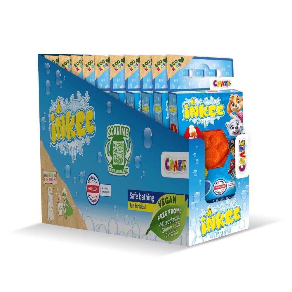 Craze Bombe de baie Inkee 3 bucati asortate in forma de labuta Paw Patrol