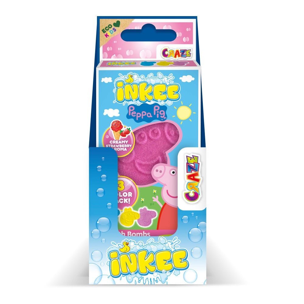 Craze Bombe de baie Inkee 3 bucati asortate in forma de Peppa Pig
