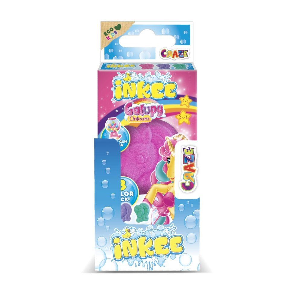 Craze Bombe de baie Inkee 3 bucati asortate in forma de unicorn