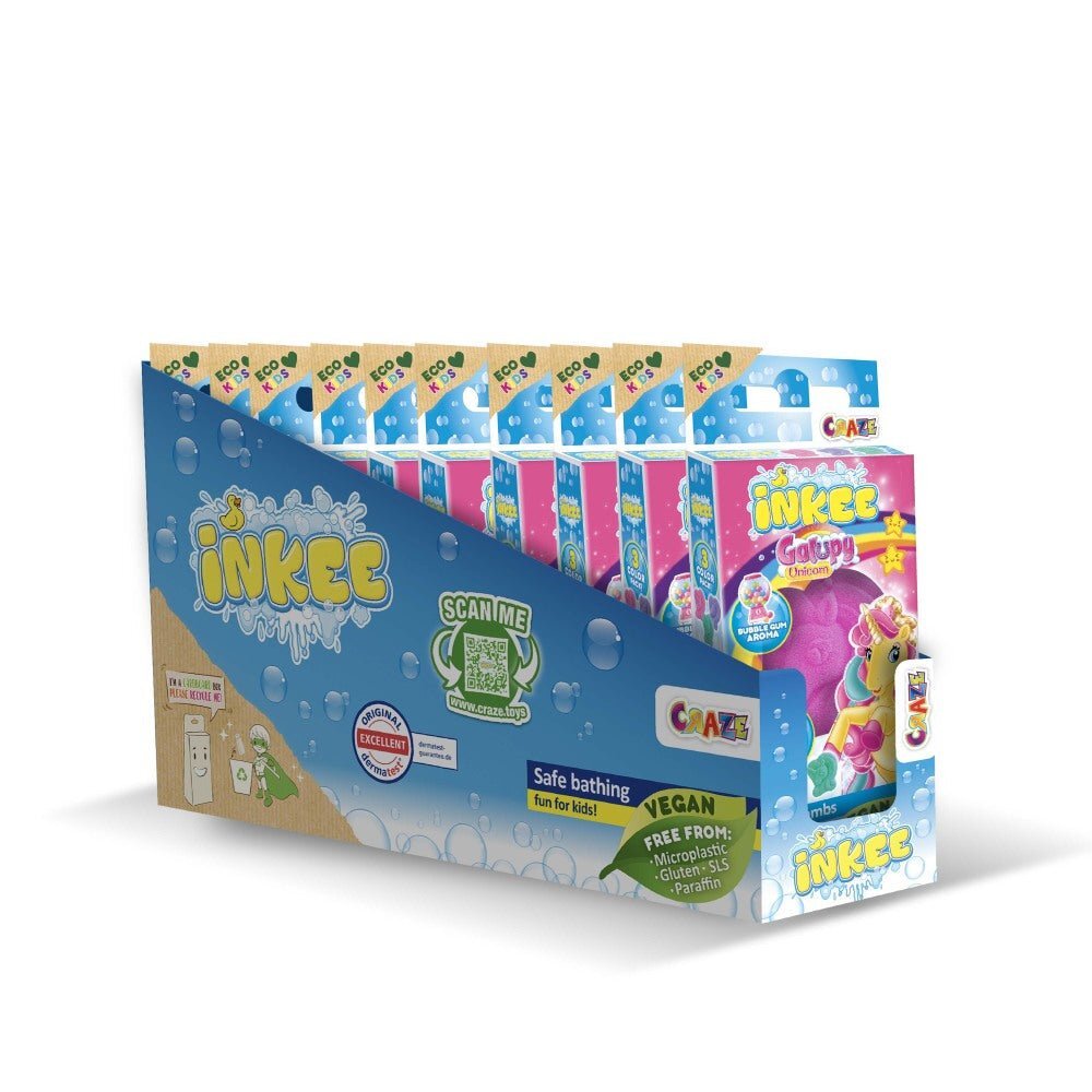 Craze Bombe de baie Inkee 3 bucati asortate in forma de unicorn