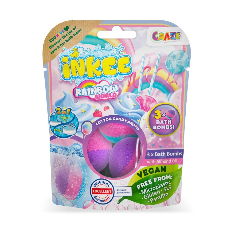 Craze Set 3 bile de baie Inkee curcubeu parfumat