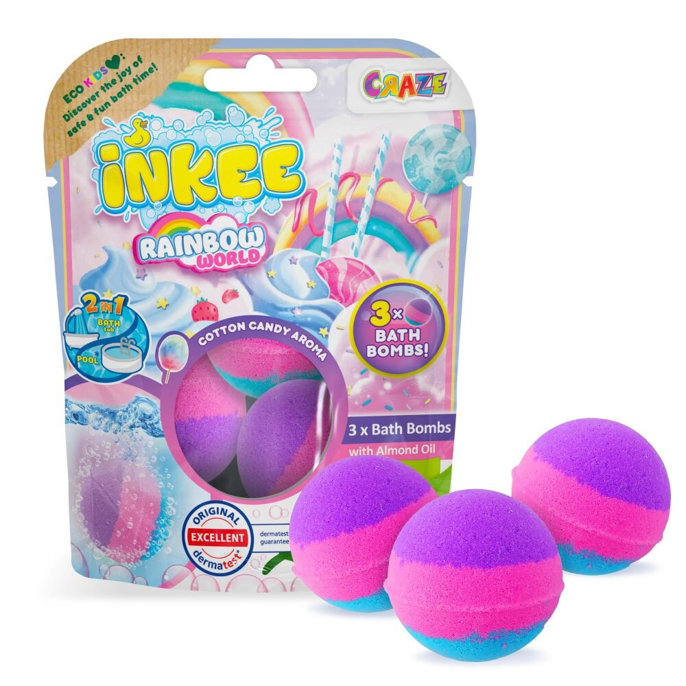 Craze Set 3 bile de baie Inkee curcubeu parfumat