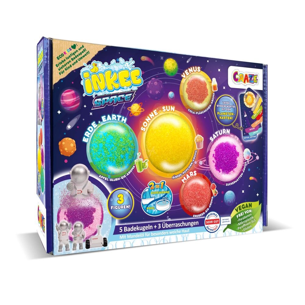 Craze Set 5 bile de baie Inkee Sistemul Solar si 3 surprize