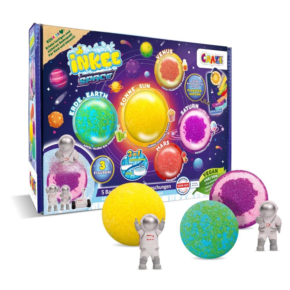 Craze Set 5 bile de baie Inkee Sistemul Solar si 3 surprize