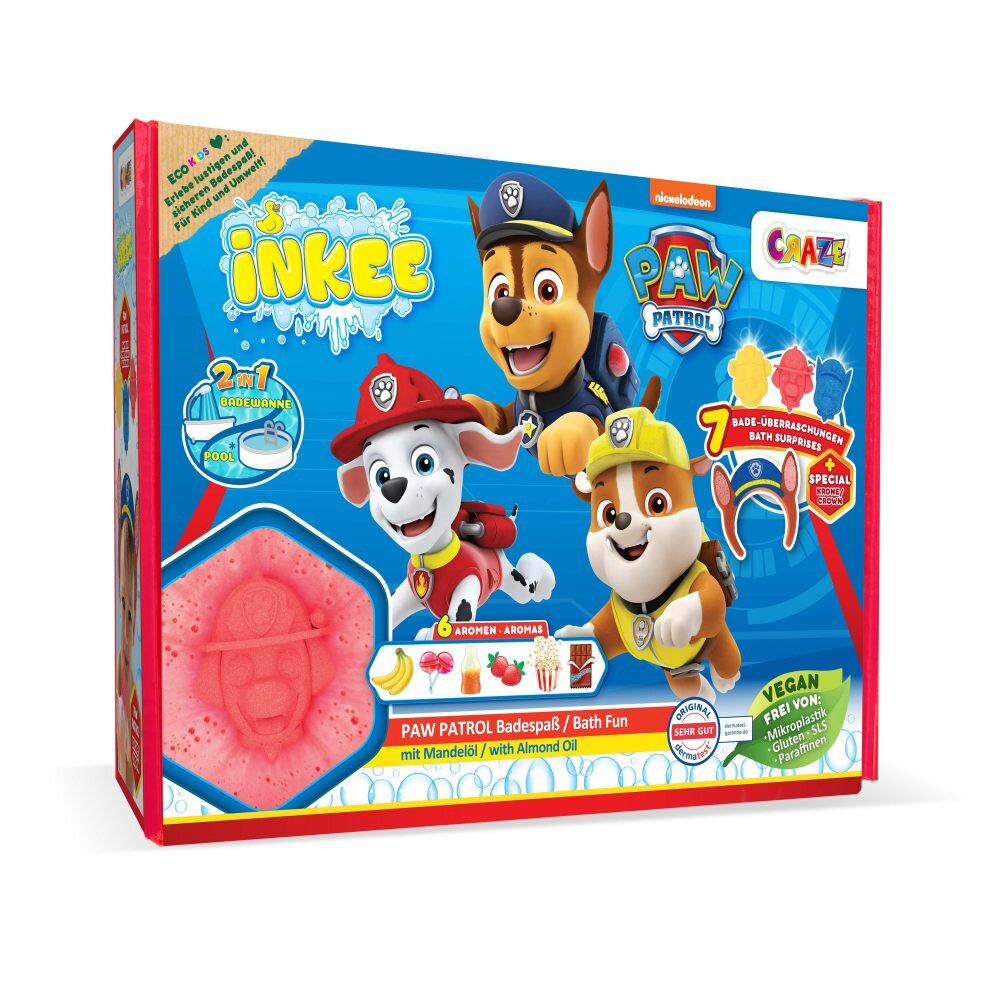 Craze Set cadou de baie Inkee cu 7 surprize Paw Patrol