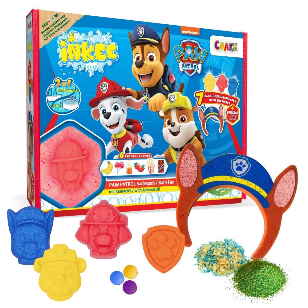Craze Set cadou de baie Inkee cu 7 surprize Paw Patrol
