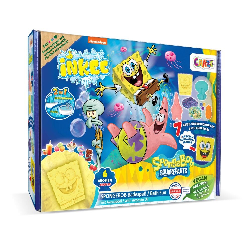 Craze Set cadou de baie Inkee cu 7 surprize SpongeBob