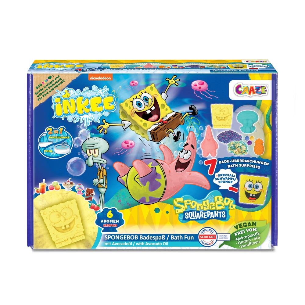 Craze Set cadou de baie Inkee cu 7 surprize SpongeBob