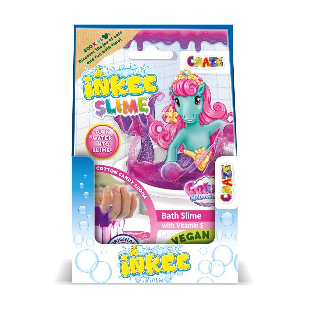 Craze Slime de baie sirena Galupy cu vitamina E si culoare schimbatoare de la roz la mov