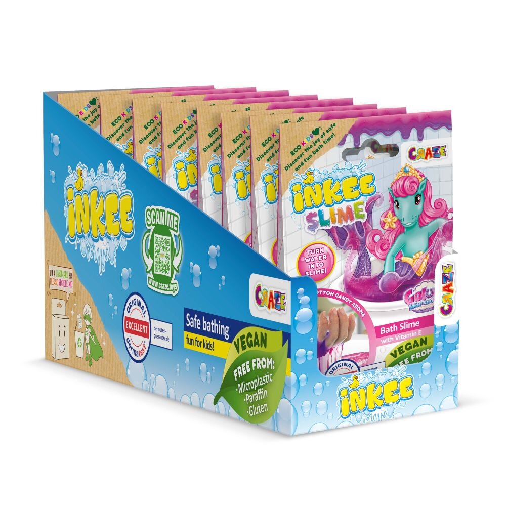Craze Slime de baie sirena Galupy cu vitamina E si culoare schimbatoare de la roz la mov