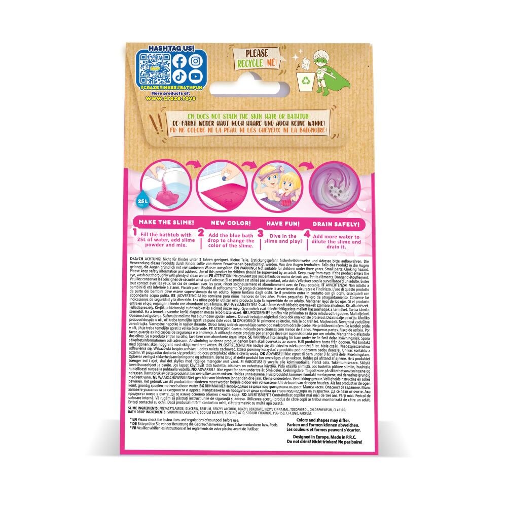 Craze Slime de baie sirena Galupy cu vitamina E si culoare schimbatoare de la roz la mov