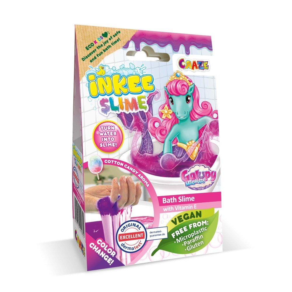 Craze Slime de baie sirena Galupy cu vitamina E si culoare schimbatoare de la roz la mov