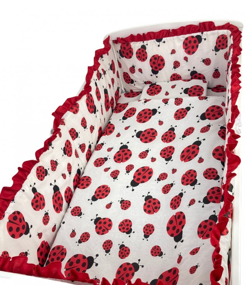 Croitoria Noastra Lenjerie patut cu 5 piese Buburuze 120x60 cm