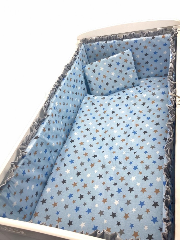 Croitoria Noastra Lenjerie patut cu 5 piese Cer senin 140x70 cm