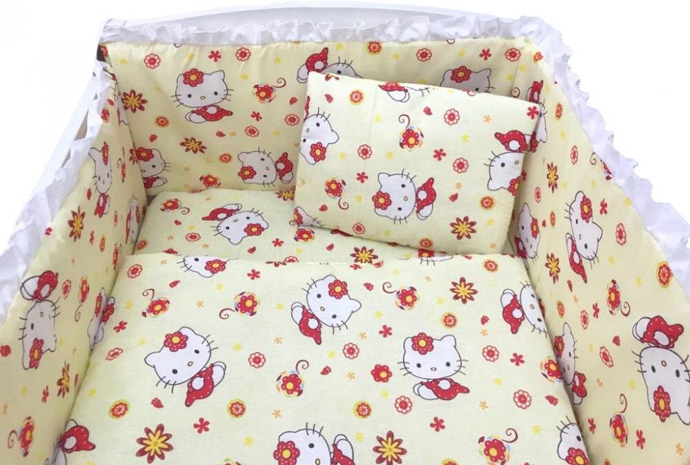 Croitoria Noastra Lenjerie patut cu 5 piese Hello Kitty 140x70 cm