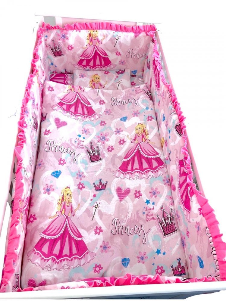 Croitoria Noastra Lenjerie patut cu 5 piese Princess 120x60 cm