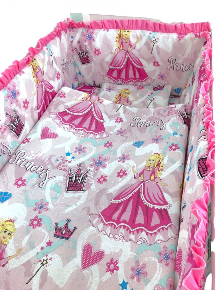 Croitoria Noastra Lenjerie patut cu 5 piese Princess 120x60 cm