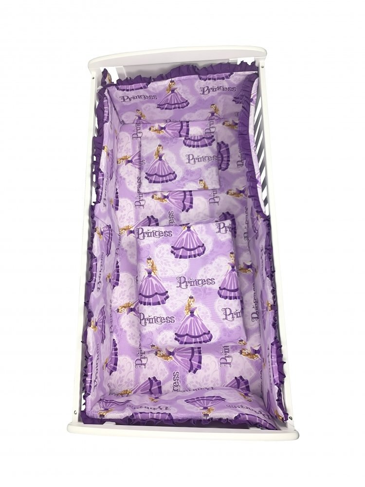Croitoria Noastra Lenjerie patut cu 5 piese Printese la bal mov 120x60 cm