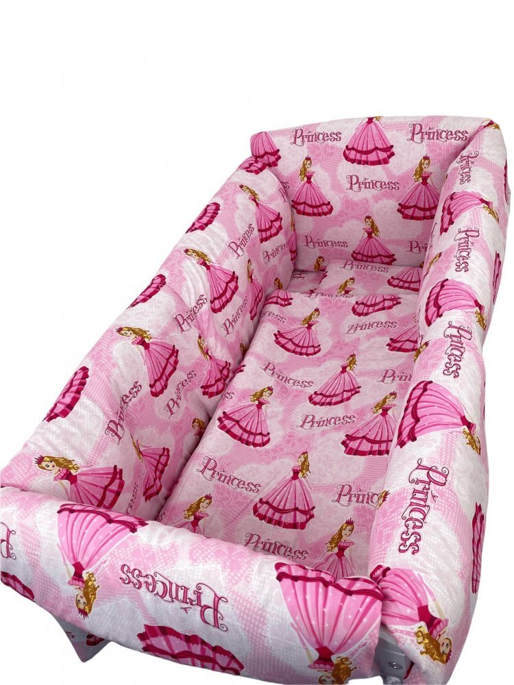 Croitoria Noastra Lenjerie patut cu 5 piese si aparatori Maxi 120x60 cm printese la bal pe roz