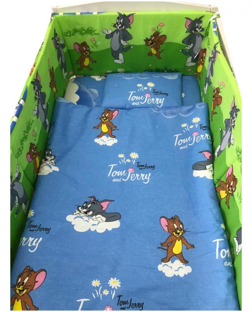 Croitoria Noastra Lenjerie patut cu 5 piese Tomjerry 140x70 cm