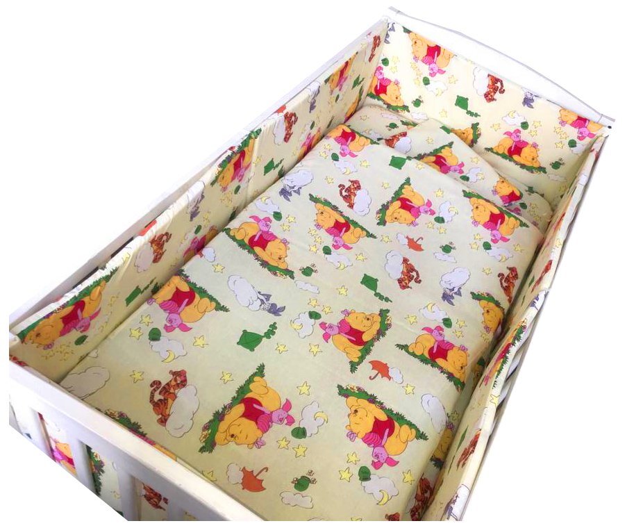 Croitoria Noastra Lenjerie patut cu 5 piese Winnie de Plus galben 140x70 cm