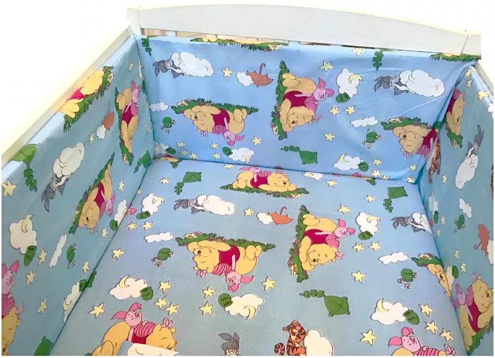 Croitoria Noastra Lenjerie patut cu 5 piese Winnie The Pooh albastru 140x70 cm