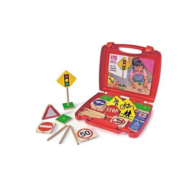 CWR Set de 12 semne rutiere din lemn 30 cm