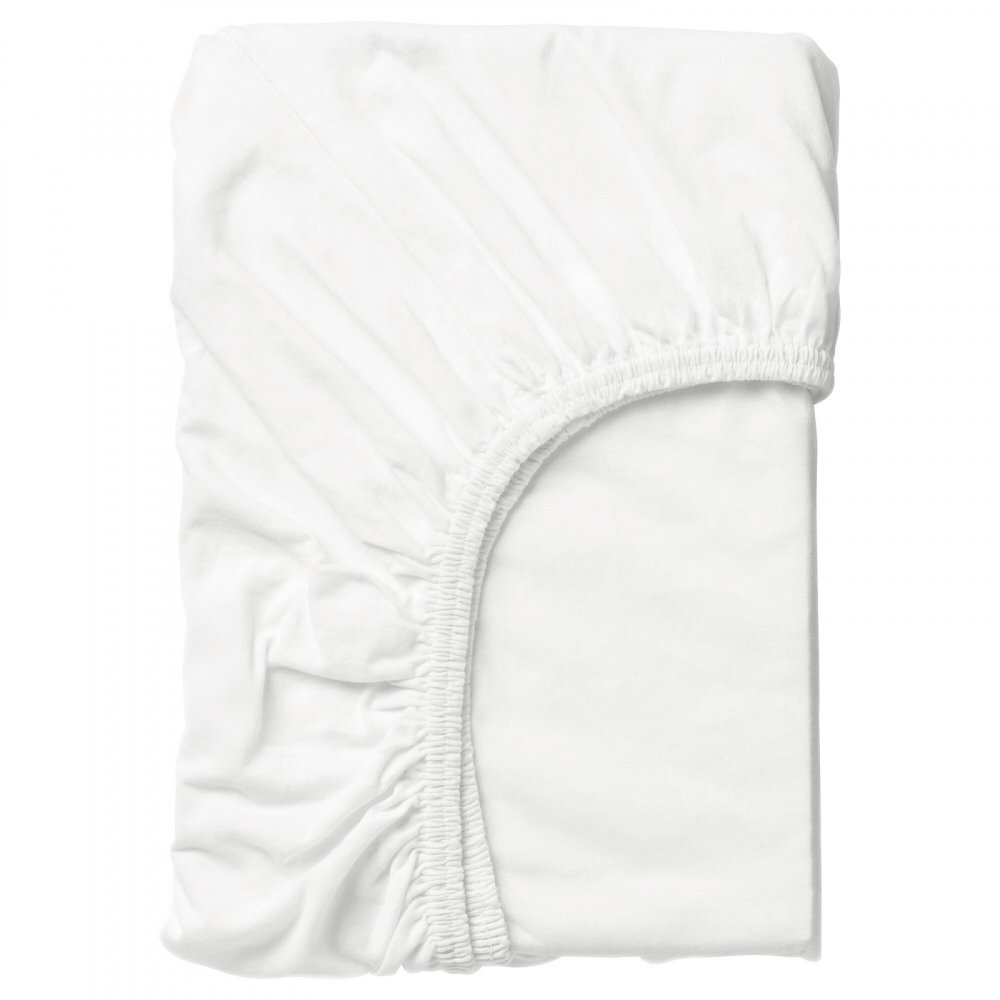 Danpol Cearsaf din bumbac jersey cu elastic pe contur 160x200 cm alb