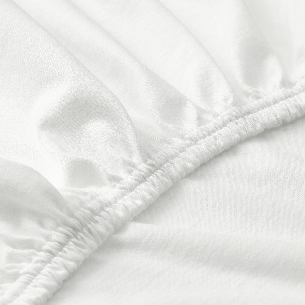Danpol Cearsaf din bumbac jersey cu elastic pe contur 160x200 cm alb