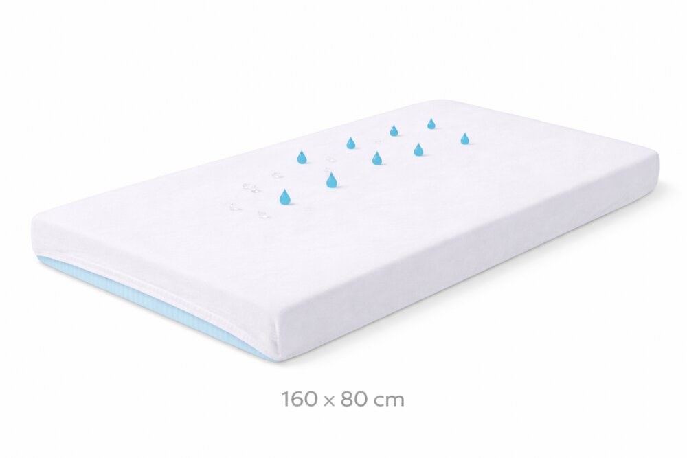 Danpol Cearsaf impermeabil cu elastic din jersey pentru copii respirabil antialergic lavabil 160 x 80 cm
