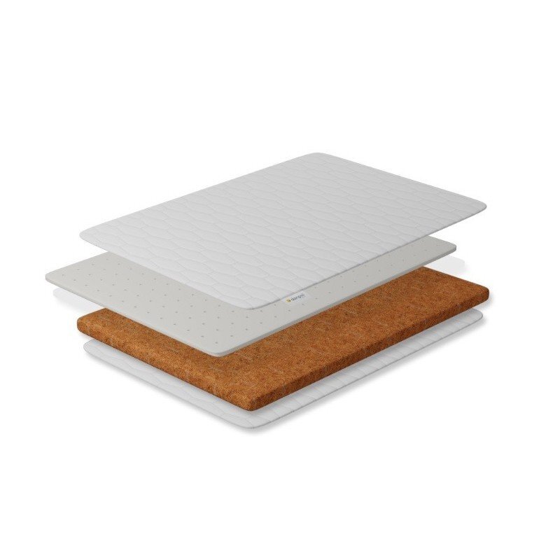 Danpol Saltea pentru copii cocos 6 cm latex 3 cm cu husa detasabila bumbac cashmere 127x63x10 cm