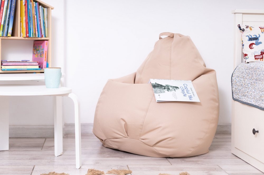 Decoriciu Fotoliu puf Bean bag bej XXL cu husa interioara