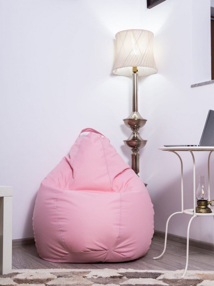 Decoriciu Fotoliu puf Bean bag roz XXL cu husa interioara