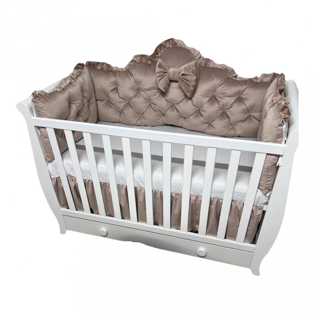 DESEDA Aparatori matlasate din catifea Lux 120x60 cm bej