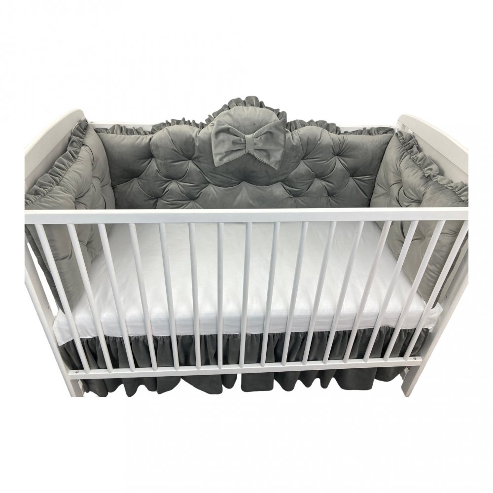 DESEDA Aparatori matlasate din catifea Lux 120x60 cm gri