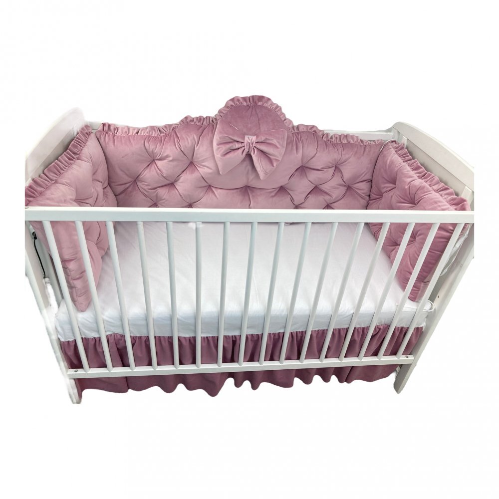 DESEDA Aparatori matlasate din catifea Lux 120x60 cm roz pudrat